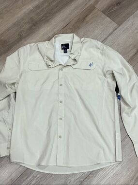 Guy Harvey Men's Light Cream Button-Front Shirt